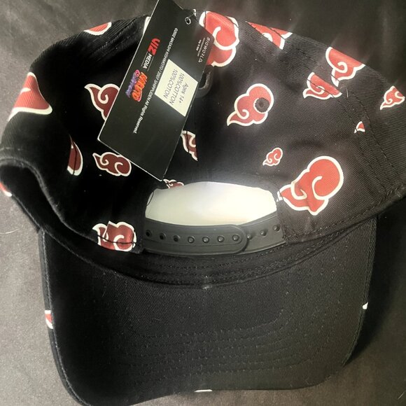 Naruto Shippuden Hat Cap Akatsuki Red Cloud Snapback Anime Bio world OSFM - Picture 2 of 2